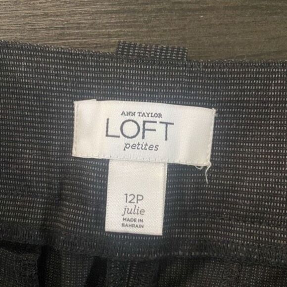 Ann Taylor loft petites size 12P style Julie gray stripes - Picture 5 of 7